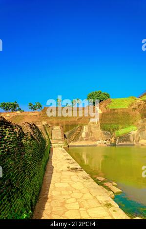 Pool mit matschigem Wasser auf Sigiriya, Ceylon, Sri Lanka Stockfoto