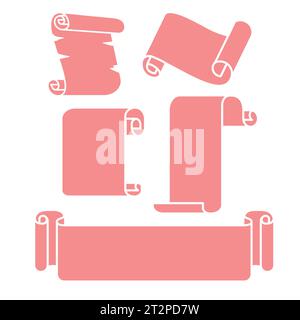 Vintage-Band und Papierobjekte Vorlage Silhouette Illustration Dekoration Stock Vektor