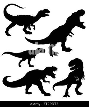 tyrannosaurus Dinosaurier Reptilienmonster Tier Silhouette Stock Vektor