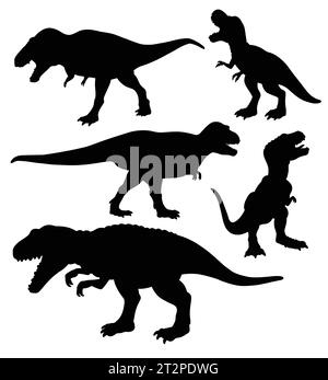 tyrannosaurus Dinosaurier Reptilienmonster Tier Silhouette Stock Vektor