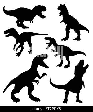 tyrannosaurus Dinosaurier Reptilienmonster Tier Silhouette Stock Vektor