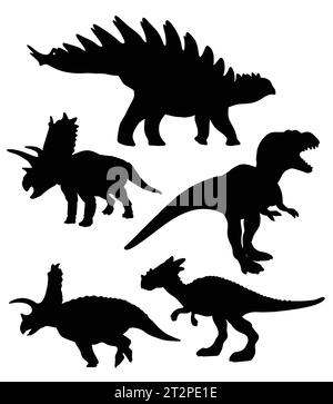 tyrannosaurus Dinosaurier Reptilienmonster Tier Silhouette Stock Vektor