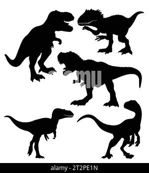 tyrannosaurus Dinosaurier Reptilienmonster Tier Silhouette Stock Vektor