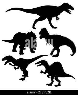 tyrannosaurus Dinosaurier Reptilienmonster Tier Silhouette Stock Vektor
