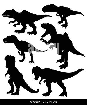 tyrannosaurus Dinosaurier Reptilienmonster Tier Silhouette Stock Vektor
