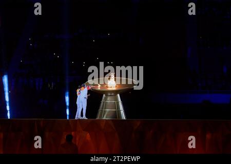 Santiago, Chile. Oktober 2023. Eröffnung der Pan American Games Santiago 2023. Im Estadio Nacional Julio Martínez Prádanos in Santiago. Chile. Quelle: Reinaldo Reginato/FotoArena/Alamy Live News Stockfoto