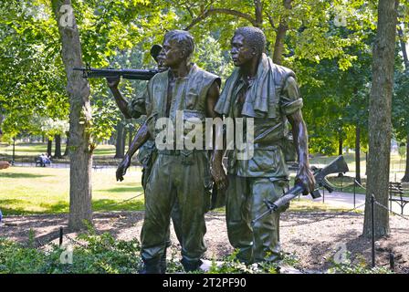 Die drei Soldaten-Statue an der Vietnam Veterans Memorial, National Mall, Washington DC, Vereinigte Staaten von Amerika Stockfoto