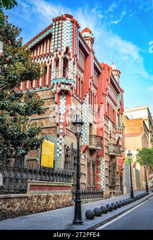 Barcelona, Spanien - 24. September 2015: Casa Vicens des Architekten Antoni Gaudi. Stockfoto