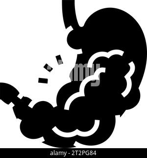 Übermäßige Gasblähung Krankheit Symptom Glyphe Symbol Vektor Illustration Stock Vektor