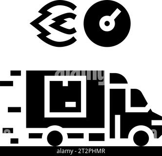 Last Mile Delivery Logistic Manager Glyph Symbol Vektor Illustration Stock Vektor