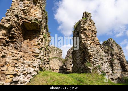 Ein Blick auf die Ruinen von Thirlwall Castle auf dem Hadrian's Wall Path in der Nähe von Greenhead, Northumberland, Großbritannien Stockfoto