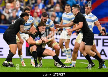 Saint Denis, Frankreich. Oktober 2023. Jordie Barrett aus Neuseeland beim Halbfinalspiel der Rugby-Weltmeisterschaft Frankreich 2023 zwischen Argentinien und Neuseeland im Stade de France am 20. Oktober 2023 in Saint-Denis, Paris am Stadtrand, Frankreich. Foto: Laurent Zabulon/ABACAPRESS.COM Credit: Abaca Press/Alamy Live News Stockfoto