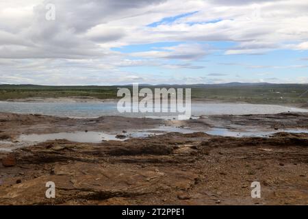 Großer Geysir im Heißwassertal von Haukadalur-Island Stockfoto