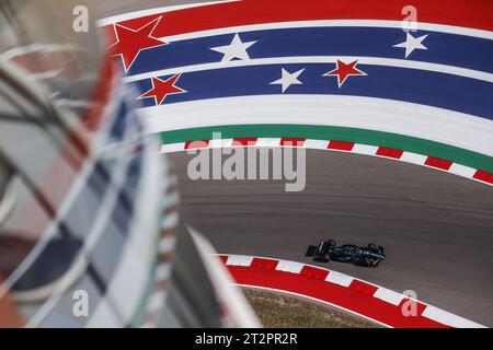Austin, Texas, USA. Oktober 2023. 18 WALK Lance (CAN), Aston Martin F1 Team AMR23, Action während des Formel 1 Lenovo United States Grand Prix 2023, 18. Runde der Formel 1 Weltmeisterschaft 2023 vom 20. Bis 22. Oktober 2023 auf dem Circuit of the Americas, in Austin, USA Credit: Independent Photo Agency/Alamy Live News Stockfoto
