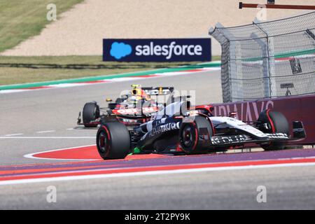 Austin, Vereinigte Staaten. Oktober 2023. 20. Oktober 2023, Circuit of the Americas, Austin, Formel 1Lenovo United States Grand Prix 2023, im Bild Daniel Ricciardo (aus), Scuderia AlphaTauri Credit: dpa/Alamy Live News Stockfoto