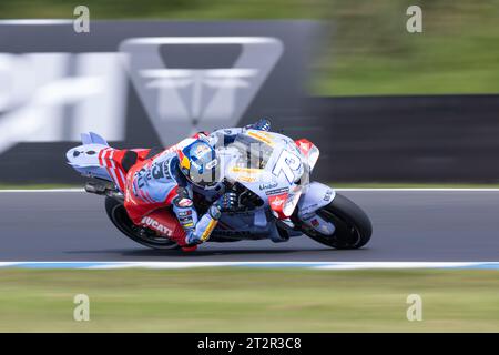 Melbourne, Australien. Oktober 2023. Alex MARQUEZ aus Spanien auf dem Gresini Racing MotoGP DUCATI während der australischen MotoGP auf dem Phillip Island Grand Prix Circuit. Quelle: Santanu Banik/Alamy Live News Stockfoto