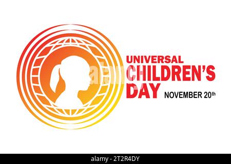 Universal Children's Day Vector Illustration. November. Urlaubskonzept. Vorlage für Hintergrund, Banner, Karte, Poster mit Textbeschriftung. Stock Vektor