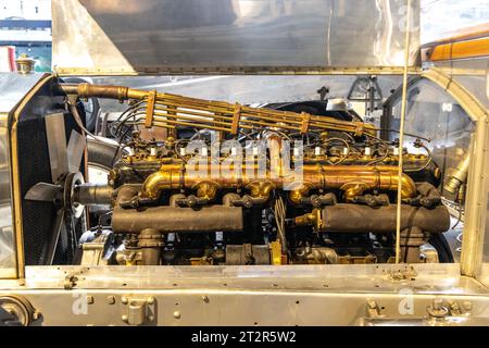 Nahaufnahme eines 1911 Rolls-Royce Silver Ghost Loks, Autoworld Museum, Brüssel, Belgien Stockfoto