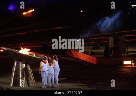 Santiago, Metropolregion, Chile. Oktober 2023. Beginn der Pan American Games Chile 2023 im Monumental Stadium. Santiago, Chile. Oktober 2023. (Kreditbild: © Joshua Arguello/ZUMA Press Wire) NUR REDAKTIONELLE VERWENDUNG! Nicht für kommerzielle ZWECKE! Stockfoto