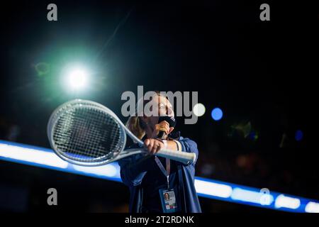 Antwerpen, Belgien. Oktober 2023. Sabine Appelmans ist beim European Open Tennis ATP Turnier am Samstag, den 21. Oktober 2023, in Antwerpen zu sehen. BELGA FOTO JASPER JACOBS Credit: Belga News Agency/Alamy Live News Stockfoto