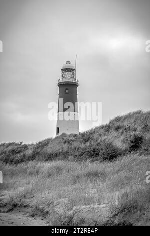 Der viktorianische Leuchtturm am Ende von Spurn Head im East Riding of Yorkshire, Großbritannien Stockfoto