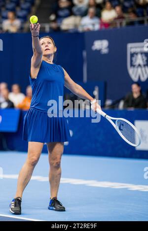 Antwerpen, Belgien. Oktober 2023. Sabine Appelmans in Aktion während des European Open Tennis ATP Turniers am Samstag, den 21. Oktober 2023 in Antwerpen. BELGA FOTO JASPER JACOBS Credit: Belga News Agency/Alamy Live News Stockfoto