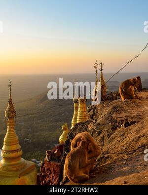 Blick vom Mount Kalat bei Sonnenuntergang Stockfoto