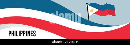 Philippinen Happy National Day Feier Banner Vektor Illustration Stock Vektor