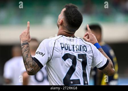 Verona, Italien. Oktober 2023. Während des Fußballspiels der Serie A zwischen Hellas Verona und dem SSC Napoli im Stadion Marcantonio Bentegodi in Verona (Italien) am 21. Oktober 2023. Quelle: Insidefoto di andrea staccioli/Alamy Live News Stockfoto