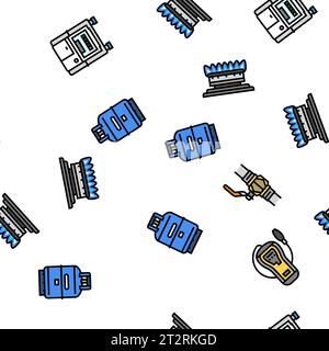 Gas Service Energie Energie Energie Brennstoffvektor nahtloses Muster Stock Vektor