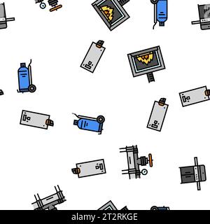 Gas Service Energie Energie Energie Brennstoffvektor nahtloses Muster Stock Vektor