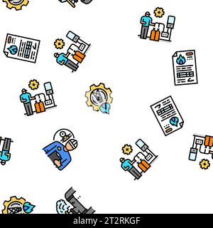 Gas Service Energie Energie Energie Brennstoffvektor nahtloses Muster Stock Vektor