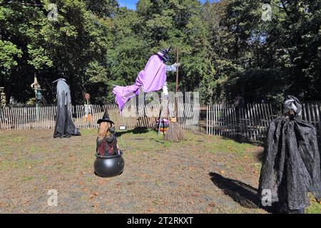 Halloween-Szene Long Island NY Stockfoto