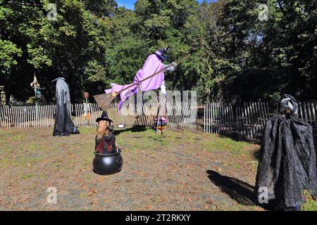 Halloween-Szene Long Island NY Stockfoto