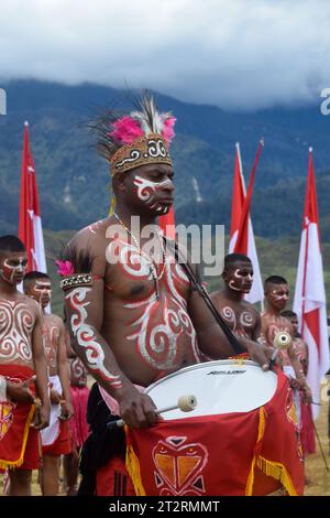 Eröffnungszeremonie des Baliem Valley Festivals Stockfoto