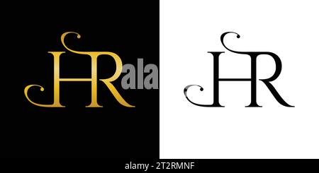HR-Logo, HR-Monogramm, Initialen HR-Logo, Letter HR-Logo, elegant, Symbol, Vektor Stock Vektor