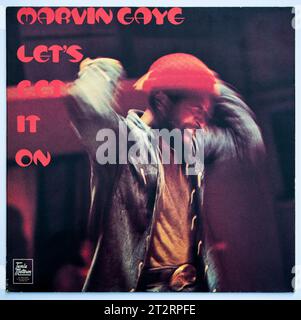 LP-Cover von Let's Get IT On, dem 13th erschienenen Studioalbum des amerikanischen Soul-Sängers Marvin Gaye, das 1973 veröffentlicht wurde Stockfoto