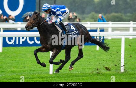 Ascot, Berkshire, Vereinigtes Königreich. Samstag, 21. Oktober 2023. Big Rock und Jockey Aurelien Lemaitre gewinnen die Queen Elizabeth II Stakes (gesponsert von QIPCO) Group 1 für Trainer Christopher Head und Eigentümer Yeguada Centurion SLU. Credit JTW equine Images / Alamy Live News Stockfoto