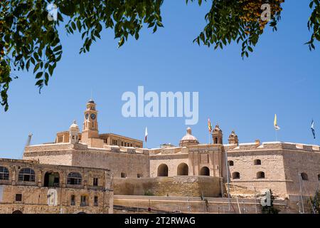 Die Stiftskirche St. Lorenz in Vittoriosa, Malta Stockfoto