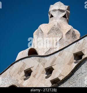 Details zum Werk eines Genies namens Gaudi in Barcelona. Stockfoto