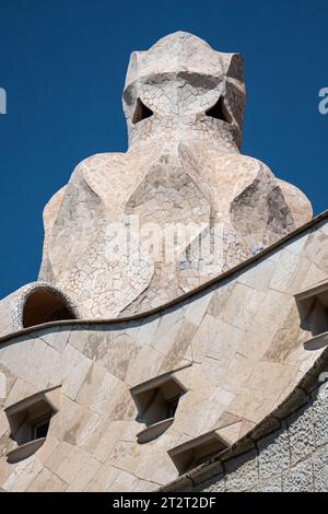 Details zum Werk eines Genies namens Gaudi in Barcelona. Stockfoto