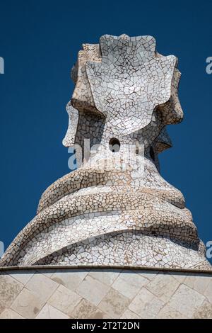 Details zum Werk eines Genies namens Gaudi in Barcelona. Stockfoto