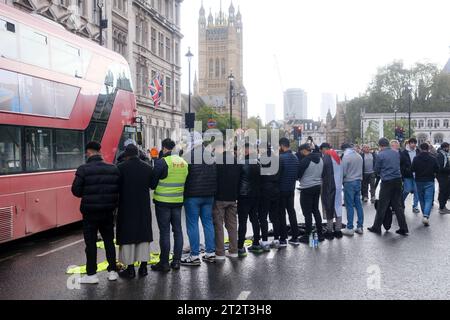 Whitehall, London, Großbritannien. Oktober 2023. Demonstranten füllen Whitehall für den Marsch nach Palästina. Quelle: Matthew Chattle/Alamy Live News Stockfoto