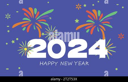 Frohes Neues Jahr 2024. Stock Vektor