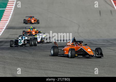 Austin, Etats Unis. Oktober 2023. 04 AL QUBAISI Hamda (are), MP Motorsport, Tatuus F4-T421, Aktion während der 7. Runde der F1 Academy 2023 vom 20. Bis 22. Oktober, auf dem Circuit of the Americas, in Austin, USA - Foto Xavi Bonilla/DPPI Credit: DPPI Media/Alamy Live News Stockfoto