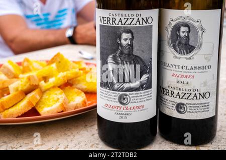 Weingut Castello di Verrazano, Weinprobe Chianti Classico, Region Chianti, Zentrum der Toskana, Italien, Europa Stockfoto