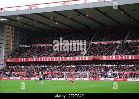 The City Ground, Nottingham, Großbritannien. Oktober 2023. Premier League Football, Nottingham Forest gegen Luton Town; The Trent End Credit: Action Plus Sports/Alamy Live News Stockfoto