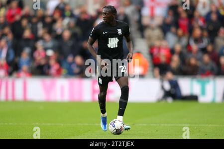 Middlesbrough, Großbritannien. Oktober 2023. Emmanuel Longelo von Birmingham City während des Sky Bet Championship-Spiels zwischen Middlesbrough und Birmingham City im Riverside Stadium, Middlesbrough am Samstag, den 21. Oktober 2023. (Foto: Michael Driver | MI News) Credit: MI News & Sport /Alamy Live News Stockfoto