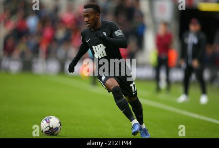 Middlesbrough, Großbritannien. Oktober 2023. Siriki Dembélé von Birmingham City während des Sky Bet Championship-Spiels zwischen Middlesbrough und Birmingham City im Riverside Stadium, Middlesbrough am Samstag, den 21. Oktober 2023. (Foto: Michael Driver | MI News) Credit: MI News & Sport /Alamy Live News Stockfoto