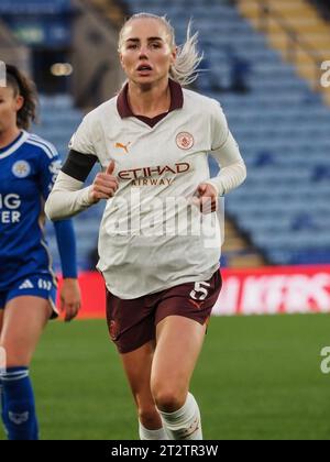Leicester, Großbritannien. Oktober 2023. Leicester, England, 21. Oktober 2023: Alex Greenwood (5 Manchester City) in Aktion während des Spiels der Barclays FA Womens Super League zwischen Leicester City und Manchester City im King Power Stadium in Leicester, England (Natalie Mincher/SPP) Credit: SPP Sport Press Photo. /Alamy Live News Stockfoto